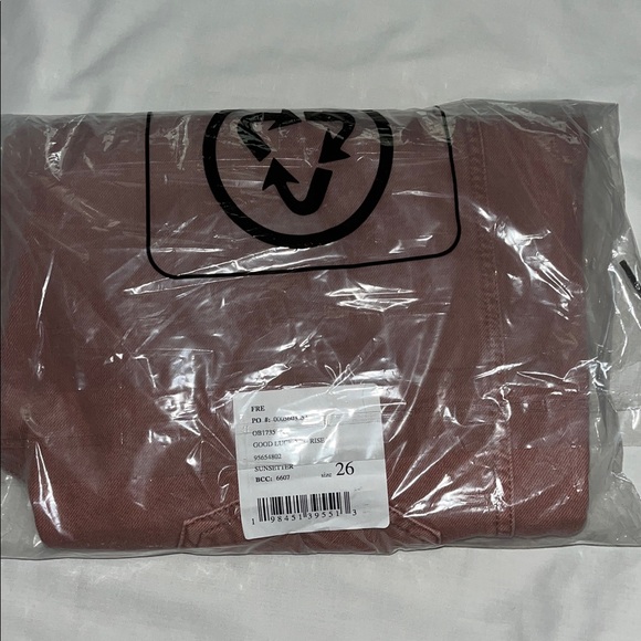 Free People We The Free Good Luck Mid-Rise Barrel Jeans Sunsetter/Rose NWT - Picture 14 of 14